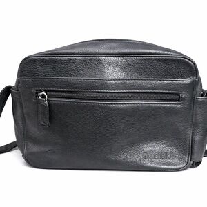 Tignanello Black Leather Crossbody Organizer Bag